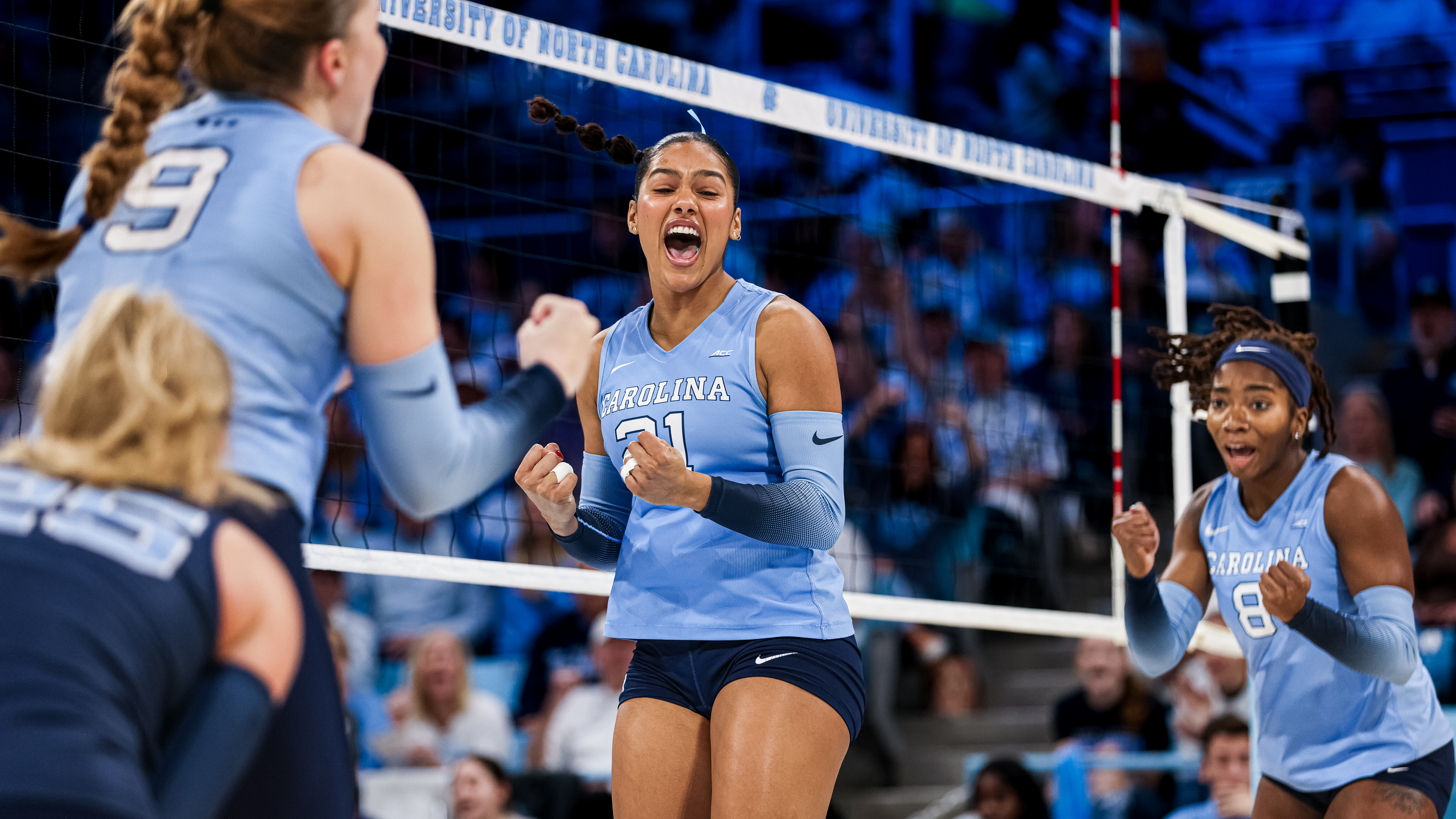 Jackie Taylor getting excited after playing a long rally.